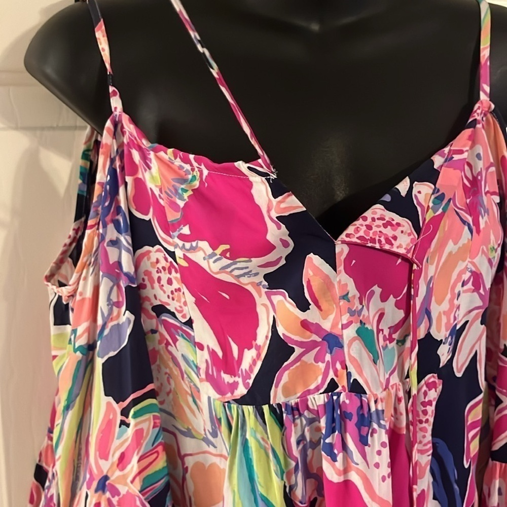 Lilly Pulitzer Alanna Cold Shoulder Top - Tipping Point Navy - Picture 4 of 8